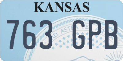 KS license plate 763GPB