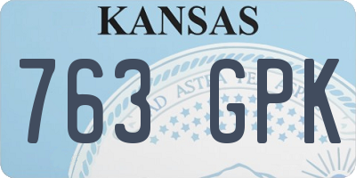 KS license plate 763GPK