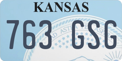 KS license plate 763GSG