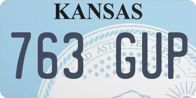 KS license plate 763GUP