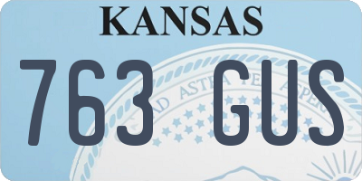 KS license plate 763GUS
