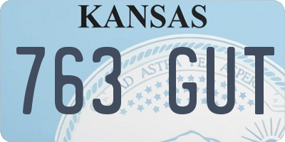 KS license plate 763GUT