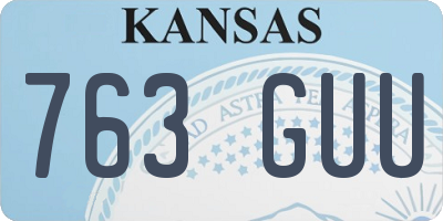 KS license plate 763GUU