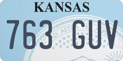 KS license plate 763GUV