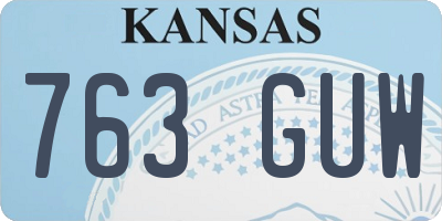 KS license plate 763GUW