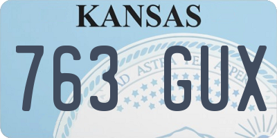 KS license plate 763GUX