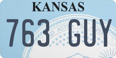 KS license plate 763GUY