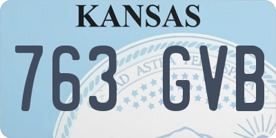 KS license plate 763GVB