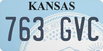 KS license plate 763GVC