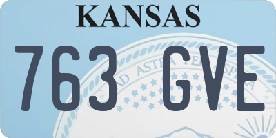 KS license plate 763GVE