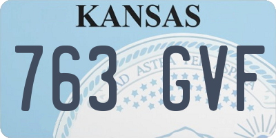 KS license plate 763GVF