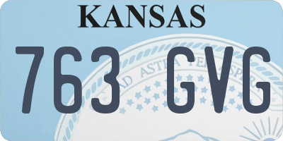 KS license plate 763GVG