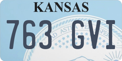 KS license plate 763GVI