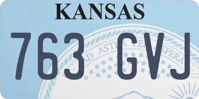KS license plate 763GVJ