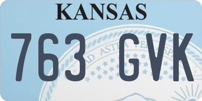 KS license plate 763GVK