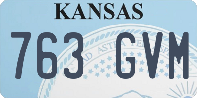 KS license plate 763GVM