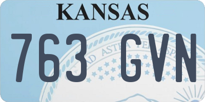 KS license plate 763GVN