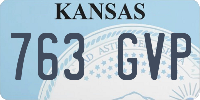 KS license plate 763GVP