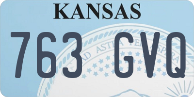 KS license plate 763GVQ