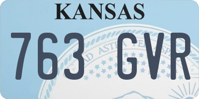KS license plate 763GVR