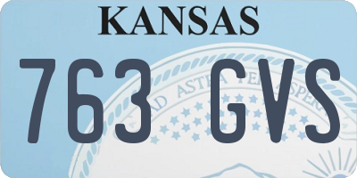 KS license plate 763GVS