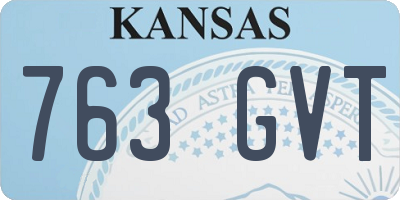 KS license plate 763GVT