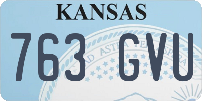 KS license plate 763GVU