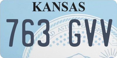 KS license plate 763GVV