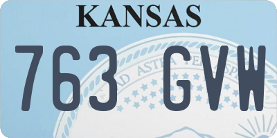 KS license plate 763GVW