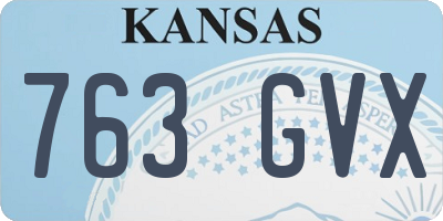 KS license plate 763GVX