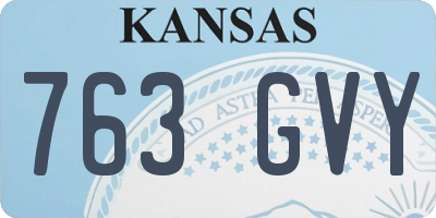 KS license plate 763GVY