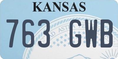 KS license plate 763GWB
