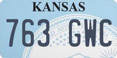 KS license plate 763GWC