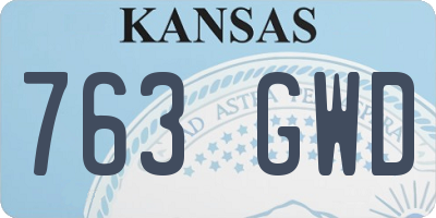 KS license plate 763GWD