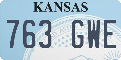 KS license plate 763GWE