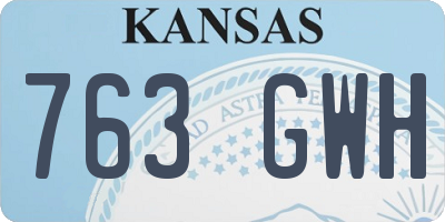 KS license plate 763GWH