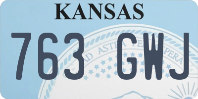 KS license plate 763GWJ