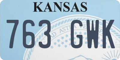 KS license plate 763GWK