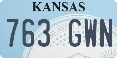 KS license plate 763GWN