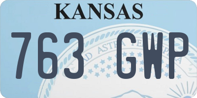 KS license plate 763GWP