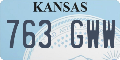 KS license plate 763GWW
