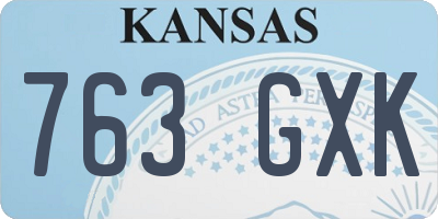 KS license plate 763GXK