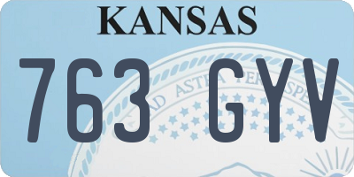 KS license plate 763GYV