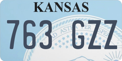 KS license plate 763GZZ