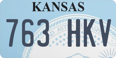 KS license plate 763HKV