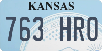 KS license plate 763HRO