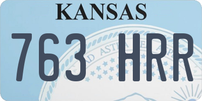 KS license plate 763HRR