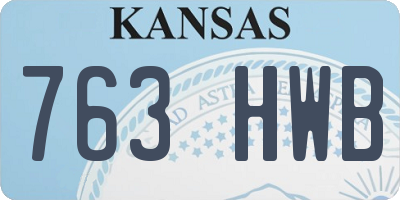 KS license plate 763HWB