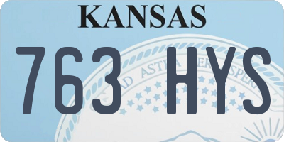 KS license plate 763HYS