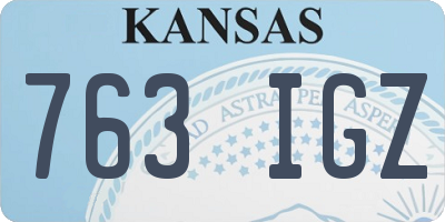 KS license plate 763IGZ